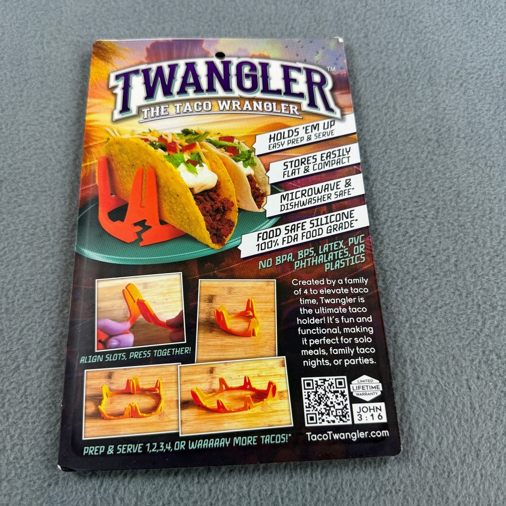 Twangler The Taco Wrangler Silicone Taco‎ Holder Set Teal Blue Microwave Safe